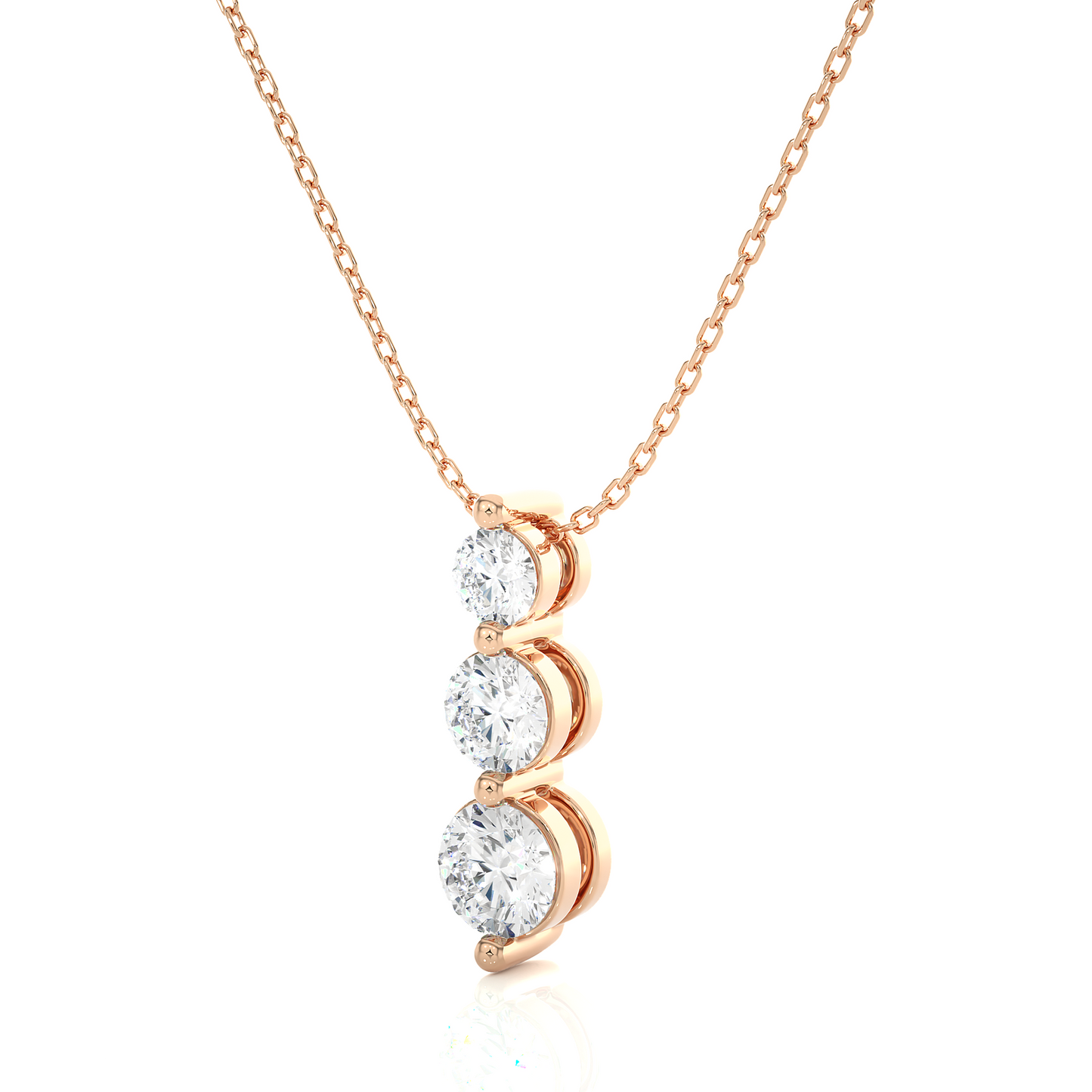 Avarta Jewellery 18k Rose Gold Triple Solitaire Pendant