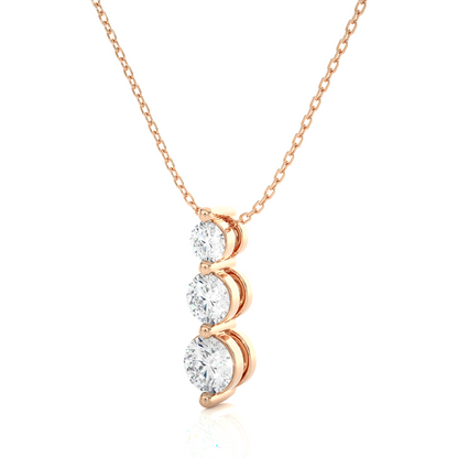 Avarta Jewellery 18k Rose Gold Triple Solitaire Pendant