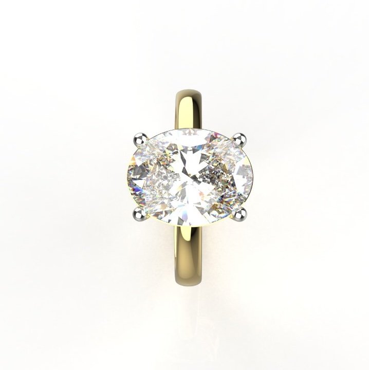 Trending Solid Gold 3 Carat Oval Solitaire Lab Diamond Ring by Avarta Jewellery