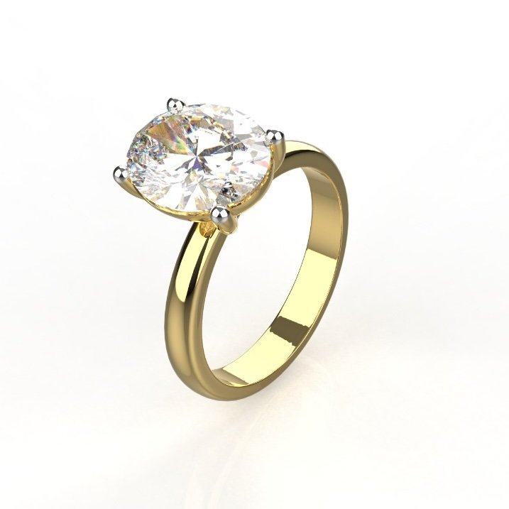 Trending Solid Gold 3 Carat Oval Solitaire Lab Diamond Ring by Avarta Jewellery