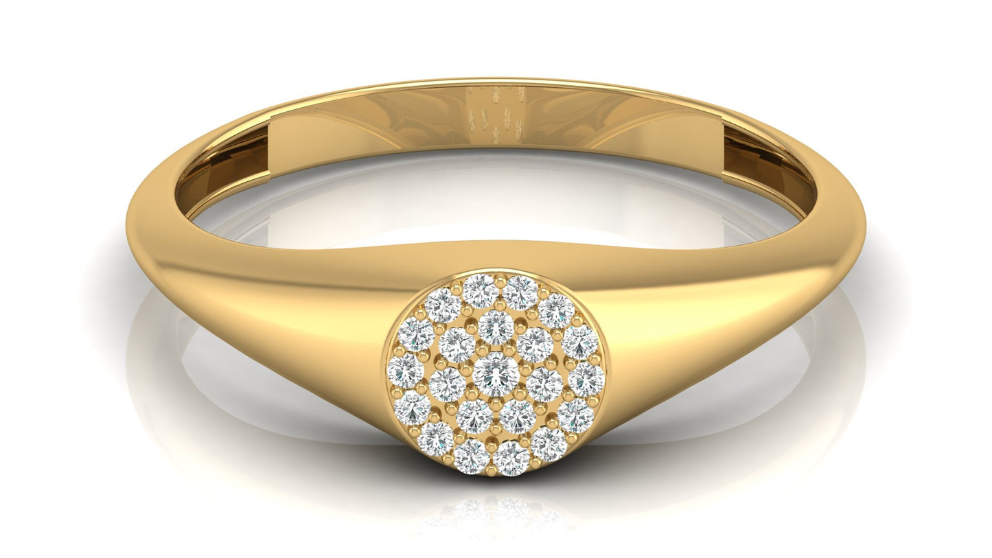 Cluster Diamond Ring in 9K | 14K | 18K BIS Hallmarked Yellow, Rose & White Gold with Certified Lab Grown Diamonds Handcrafted Designer Jewellery by Avarta