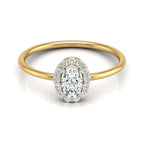 Avarta Jewellery Charismatic 18K Gold Oval Halo Solitaire Ring
