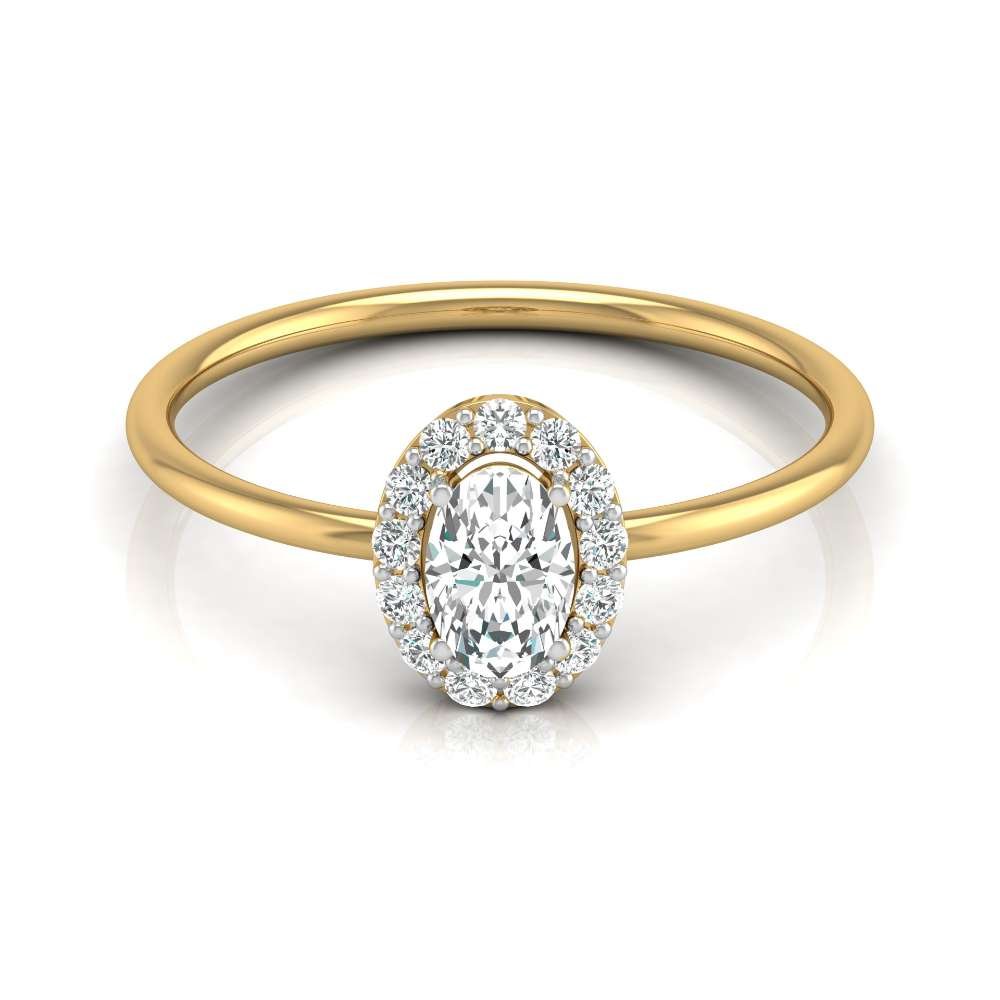 Avarta Jewellery Charismatic 18K Gold Oval Halo Solitaire Ring