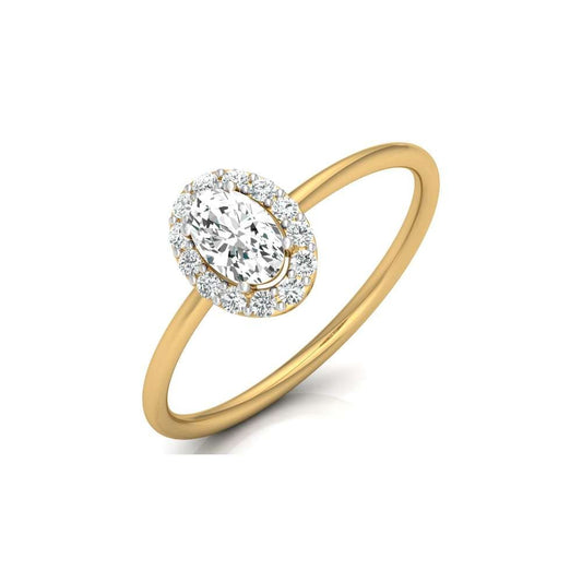Avarta Jewellery Charismatic 18K Gold Oval Halo Solitaire Ring