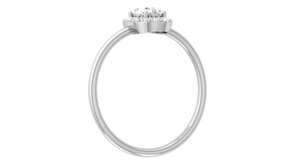 Oval Halo Diamond Ring in 9K | 14K | 18K BIS Hallmarked Yellow, Rose & White Gold with Certified Lab Grown Diamonds, Bold Classy Jewellery by Avarta