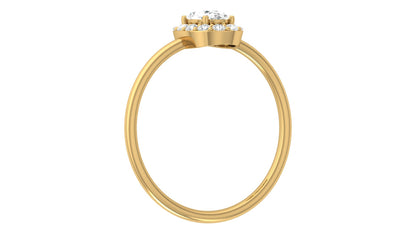 Oval Halo Diamond Ring in 9K | 14K | 18K BIS Hallmarked Yellow, Rose & White Gold with Certified Lab Grown Diamonds, Bold Classy Jewellery by Avarta