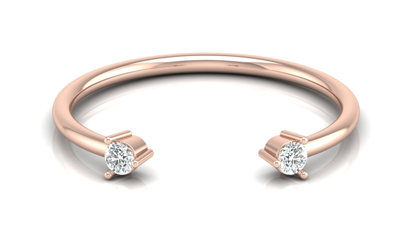 Open‑End Diamond Ring in 9K | 14K | 18K BIS Hallmarked Yellow, Rose & White Gold with Certified Lab Grown Diamonds, Minimalist Luxury Jewellery by Avarta