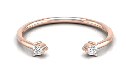 Open‑End Diamond Ring in 9K | 14K | 18K BIS Hallmarked Yellow, Rose & White Gold with Certified Lab Grown Diamonds, Minimalist Luxury Jewellery by Avarta
