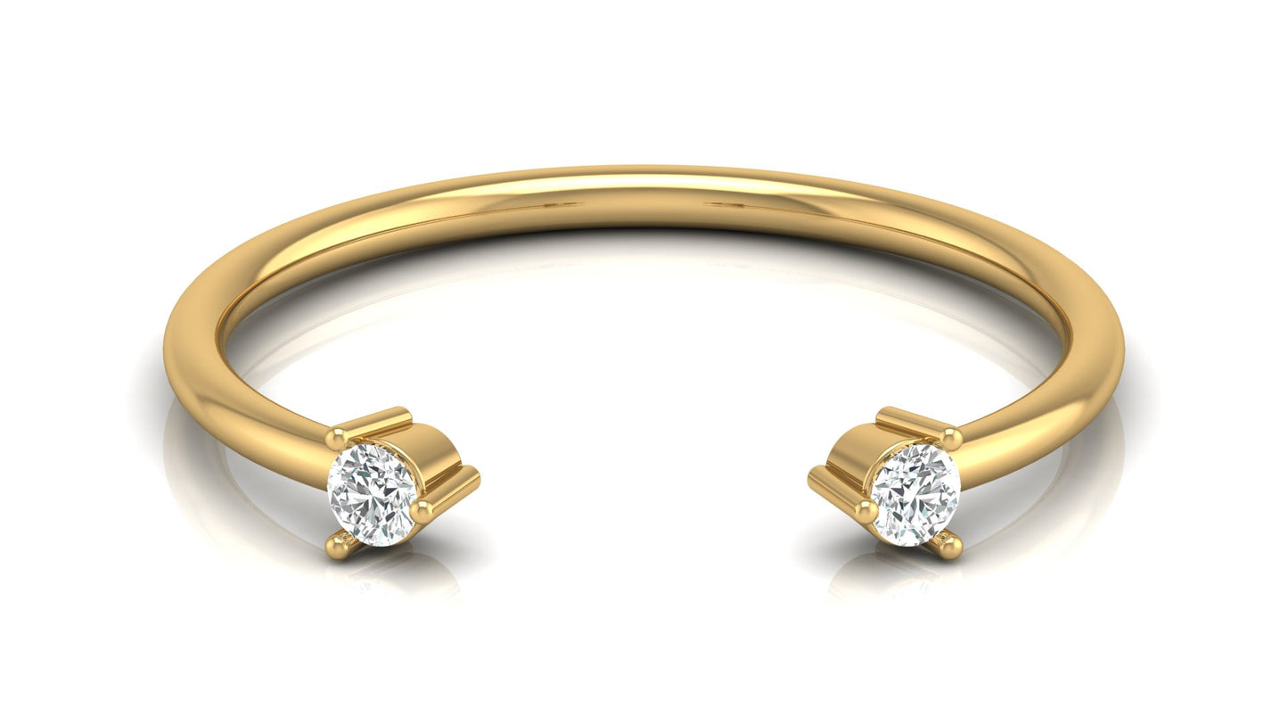 Open‑End Diamond Ring in 9K | 14K | 18K BIS Hallmarked Yellow, Rose & White Gold with Certified Lab Grown Diamonds, Minimalist Luxury Jewellery by Avarta