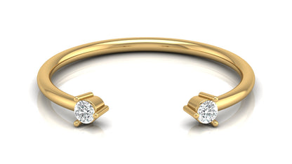 Open‑End Diamond Ring in 9K | 14K | 18K BIS Hallmarked Yellow, Rose & White Gold with Certified Lab Grown Diamonds, Minimalist Luxury Jewellery by Avarta