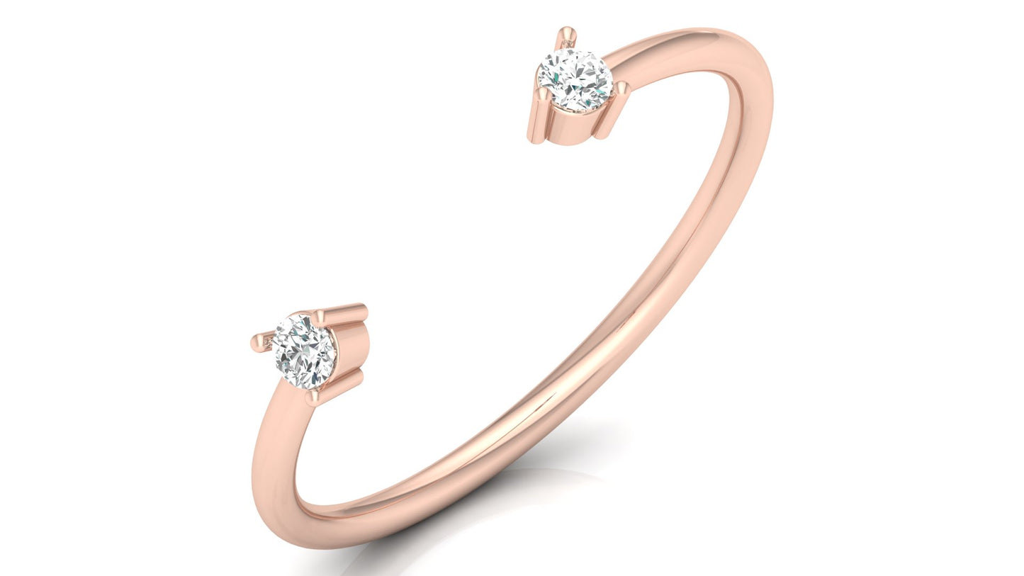 Open‑End Diamond Ring in 9K | 14K | 18K BIS Hallmarked Yellow, Rose & White Gold with Certified Lab Grown Diamonds, Minimalist Luxury Jewellery by Avarta