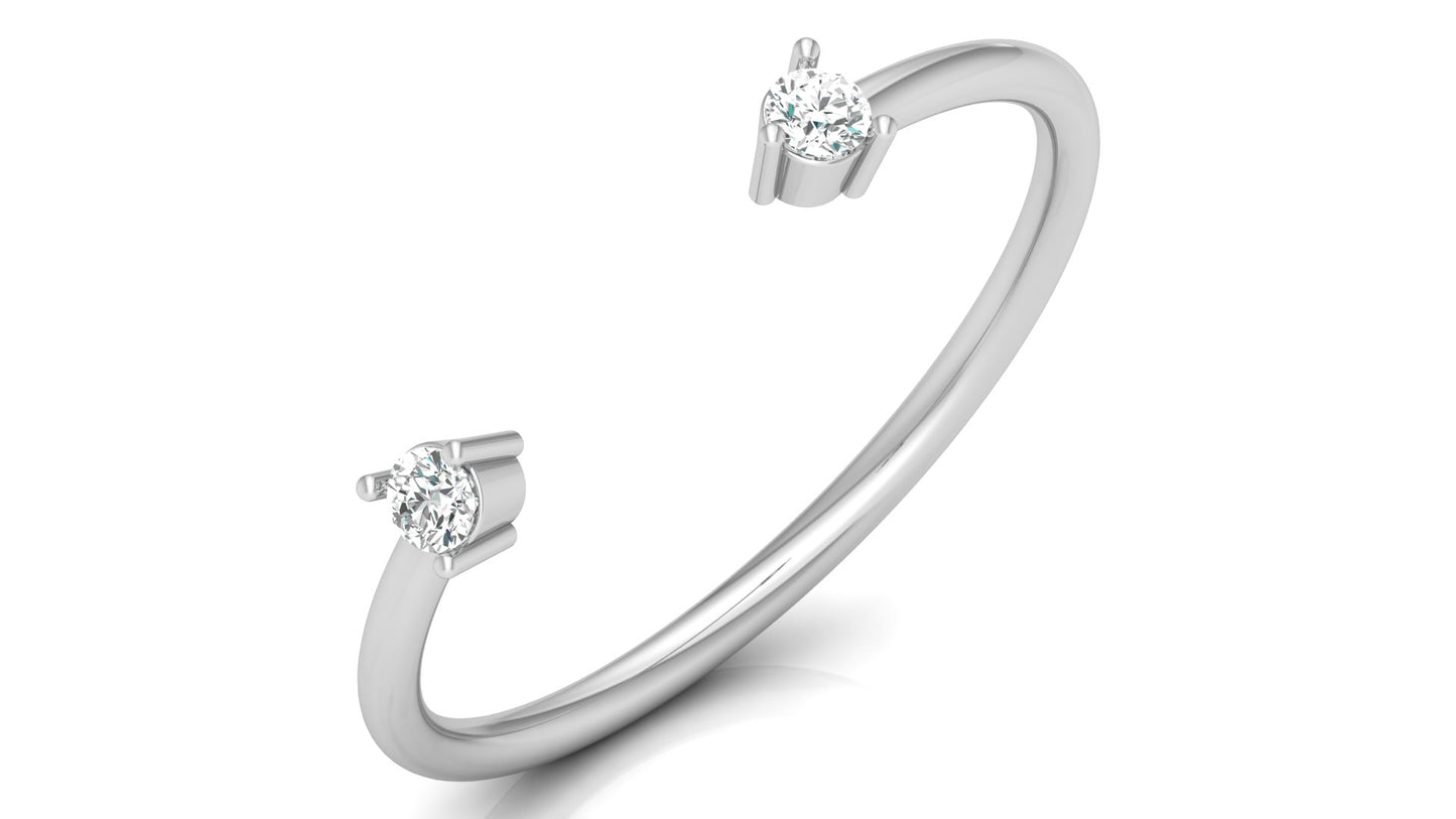 Open‑End Diamond Ring in 9K | 14K | 18K BIS Hallmarked Yellow, Rose & White Gold with Certified Lab Grown Diamonds, Minimalist Luxury Jewellery by Avarta