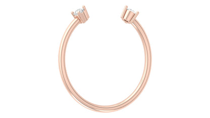Open‑End Diamond Ring in 9K | 14K | 18K BIS Hallmarked Yellow, Rose & White Gold with Certified Lab Grown Diamonds, Minimalist Luxury Jewellery by Avarta