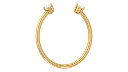 Open‑End Diamond Ring in 9K | 14K | 18K BIS Hallmarked Yellow, Rose & White Gold with Certified Lab Grown Diamonds, Minimalist Luxury Jewellery by Avarta