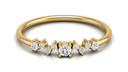 Curved Diamond Band Ring in 9K | 14K | 18K Yellow, Rose & White Gold, Luxury Fine Jewellery in Lab Grown Diamonds, Perfect for Daily Wear & Celebrations