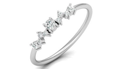 Curved Diamond Band Ring in 9K | 14K | 18K Yellow, Rose & White Gold, Luxury Fine Jewellery in Lab Grown Diamonds, Perfect for Daily Wear & Celebrations