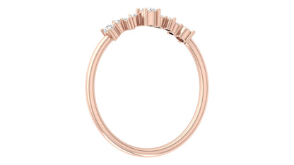 Curved Diamond Band Ring in 9K | 14K | 18K Yellow, Rose & White Gold, Luxury Fine Jewellery in Lab Grown Diamonds, Perfect for Daily Wear & Celebrations