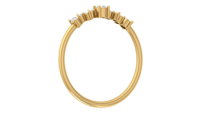 Curved Diamond Band Ring in 9K | 14K | 18K Yellow, Rose & White Gold, Luxury Fine Jewellery in Lab Grown Diamonds, Perfect for Daily Wear & Celebrations