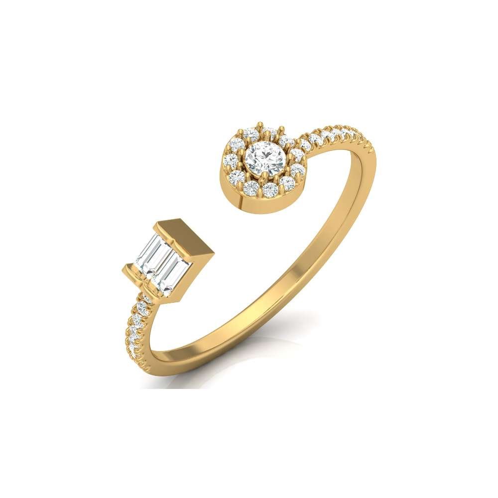 Avarta Jewellery Gold Resizable Moissanite Ring