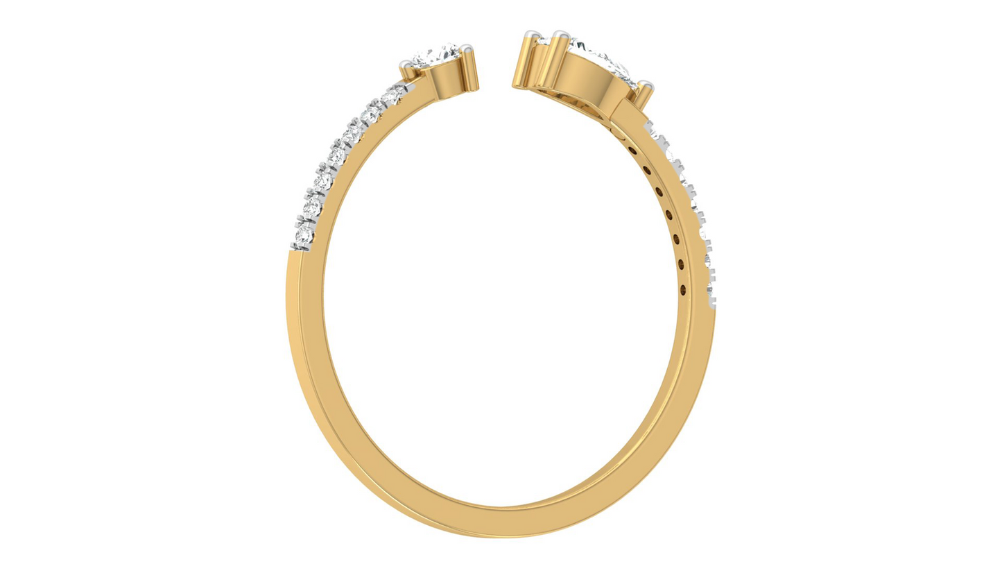 Avarta Jewellery Charismatic 18K Gold Resizable Moissanite Ring