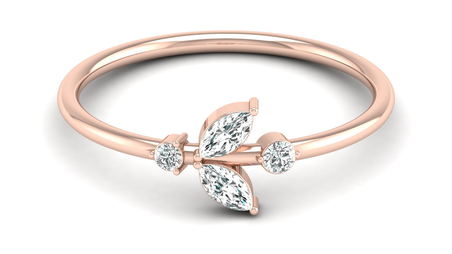 Forever Blossom Floral Diamond Ring in 9K | 14K | 18K BIS Hallmarked Yellow, Rose & White Gold with Certified Lab Grown Diamonds, Nature’s Elegance Floral Inspired Jewellery by Avarta
