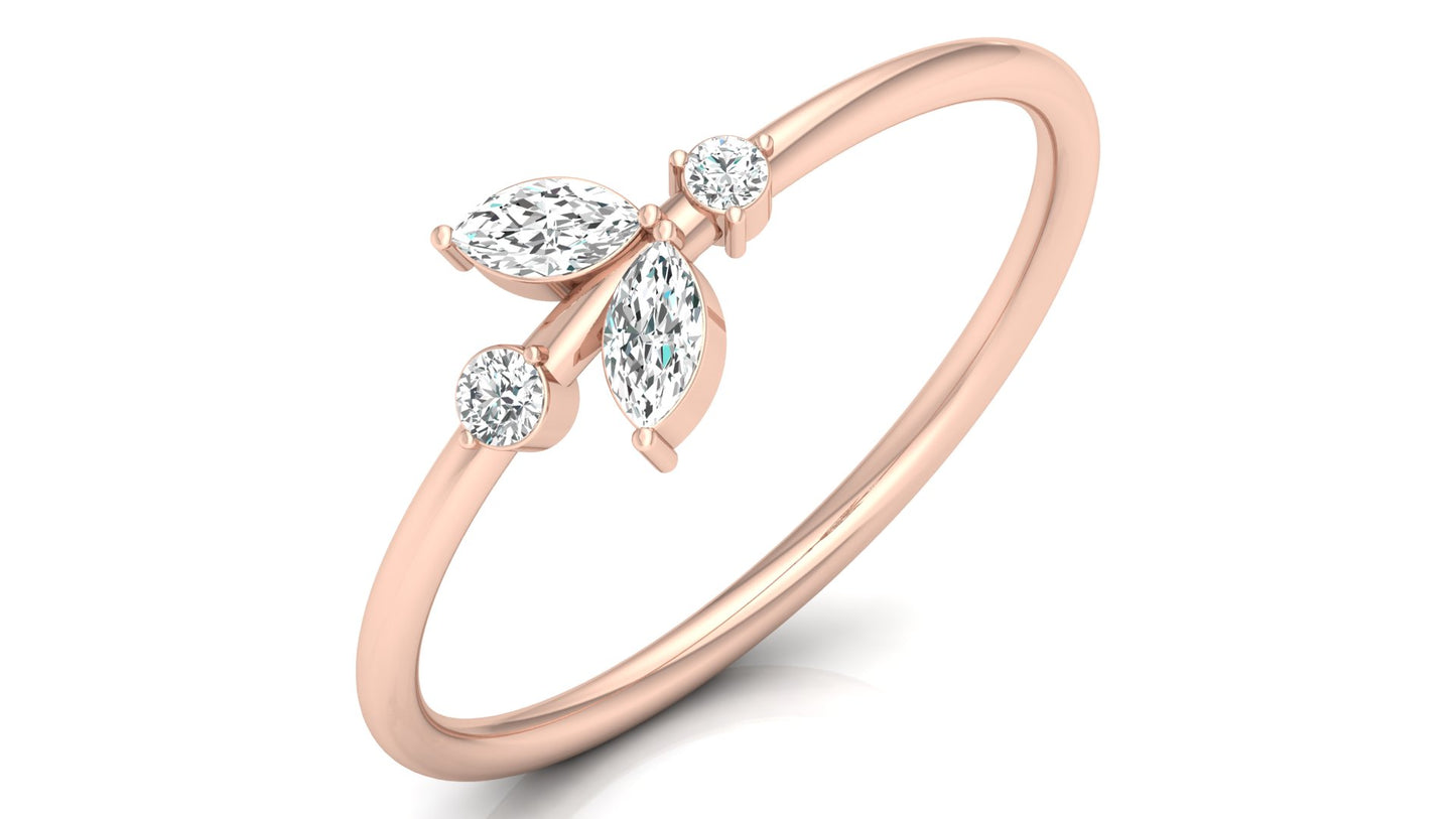 Forever Blossom Floral Diamond Ring in 9K | 14K | 18K BIS Hallmarked Yellow, Rose & White Gold with Certified Lab Grown Diamonds, Nature’s Elegance Floral Inspired Jewellery by Avarta