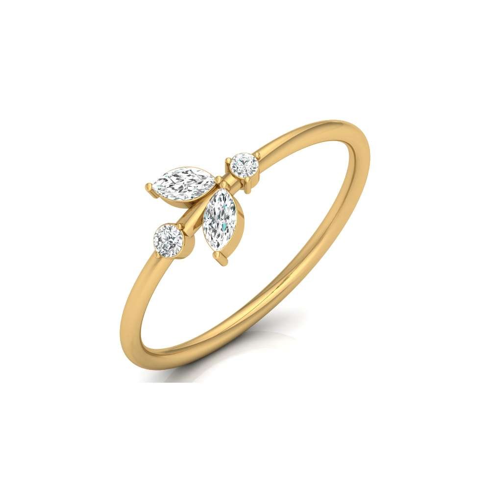 Avarta Jewellery 18K Gold Stipule Diamond Ring Main image