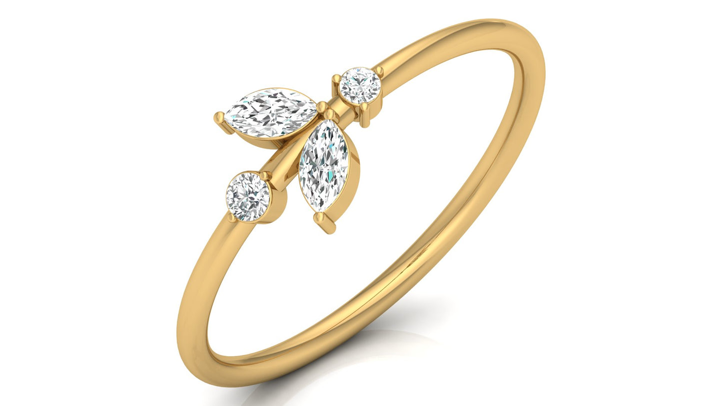 Forever Blossom Floral Diamond Ring in 9K | 14K | 18K BIS Hallmarked Yellow, Rose & White Gold with Certified Lab Grown Diamonds, Nature’s Elegance Floral Inspired Jewellery by Avarta