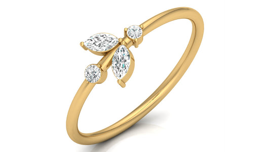 Forever Blossom Floral Diamond Ring in 9K | 14K | 18K BIS Hallmarked Yellow, Rose & White Gold with Certified Lab Grown Diamonds, Nature’s Elegance Floral Inspired Jewellery by Avarta