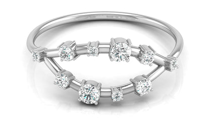 Dual Arc Diamond Ring in 9K | 14K | 18K BIS Hallmarked Yellow, Rose & White Gold with Certified Lab Grown Diamonds, Symphony of Brilliance Jewellery by Avarta
