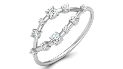 Dual Arc Diamond Ring in 9K | 14K | 18K BIS Hallmarked Yellow, Rose & White Gold with Certified Lab Grown Diamonds, Symphony of Brilliance Jewellery by Avarta