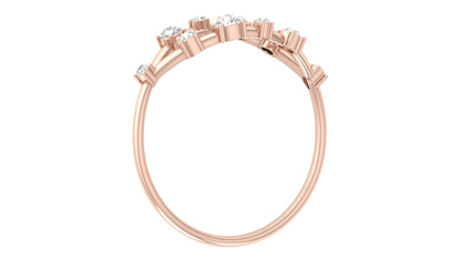 Dual Arc Diamond Ring in 9K | 14K | 18K BIS Hallmarked Yellow, Rose & White Gold with Certified Lab Grown Diamonds, Symphony of Brilliance Jewellery by Avarta