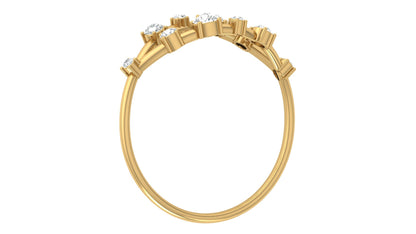 Dual Arc Diamond Ring in 9K | 14K | 18K BIS Hallmarked Yellow, Rose & White Gold with Certified Lab Grown Diamonds, Symphony of Brilliance Jewellery by Avarta