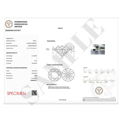 Avarta 18k Gold 2.50 Carat Each Lab Grown Diamond Solitaire Studs Earrings