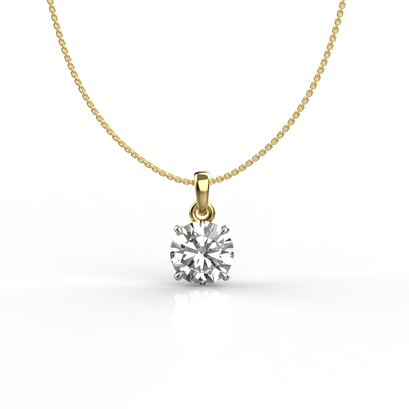 9K Gold 1 Carat Lab Diamond Solitaire Pendant