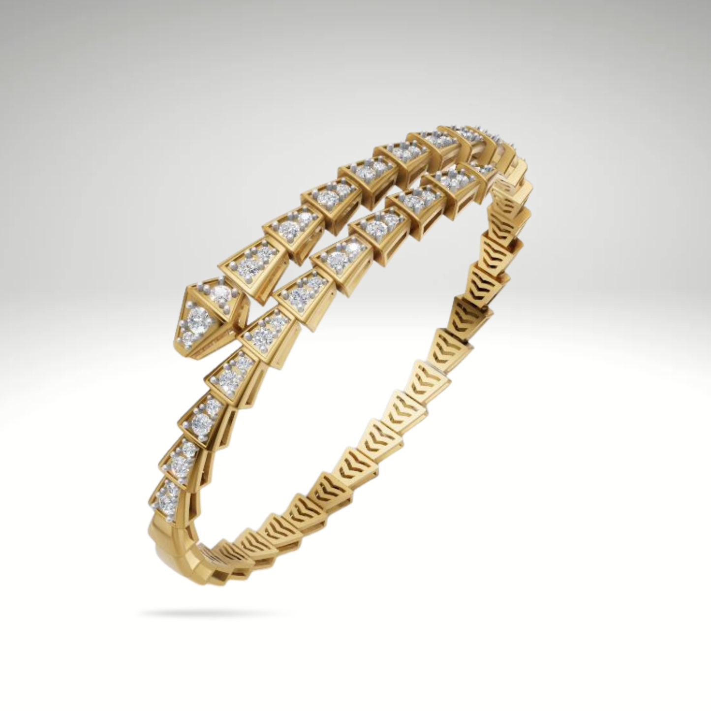 Serpenti Lab Grown Diamond Bracelet 14K 18K Solid Gold Flexible Snake Bracelet Luxury Diamond Bangle Fine Jewelry Gift for Her