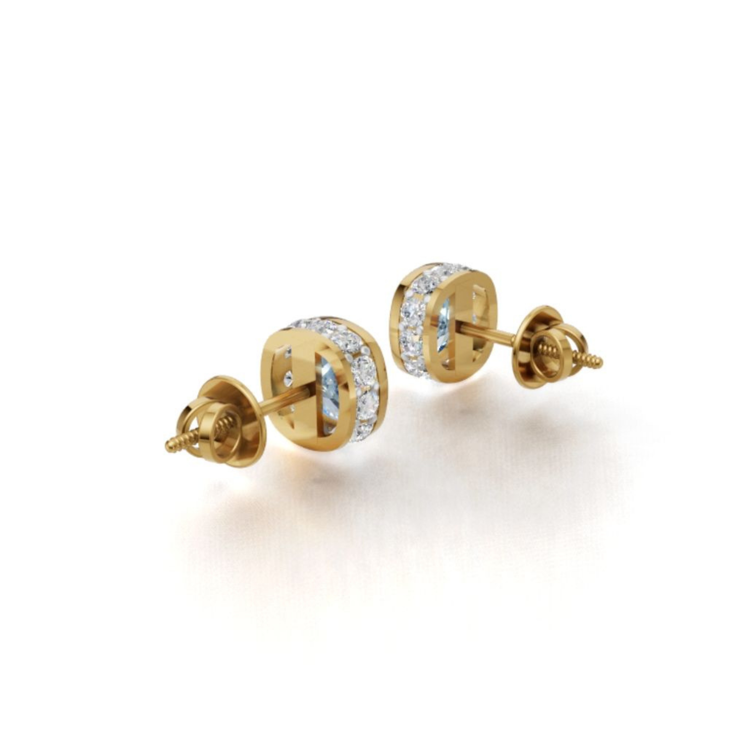 Not All Heroes Wear Crowns, Some Wear Blue Topaz Studs | 9K/14K/18K Yellow Gold Lab Grown Blue Topaz Unisex Earrings