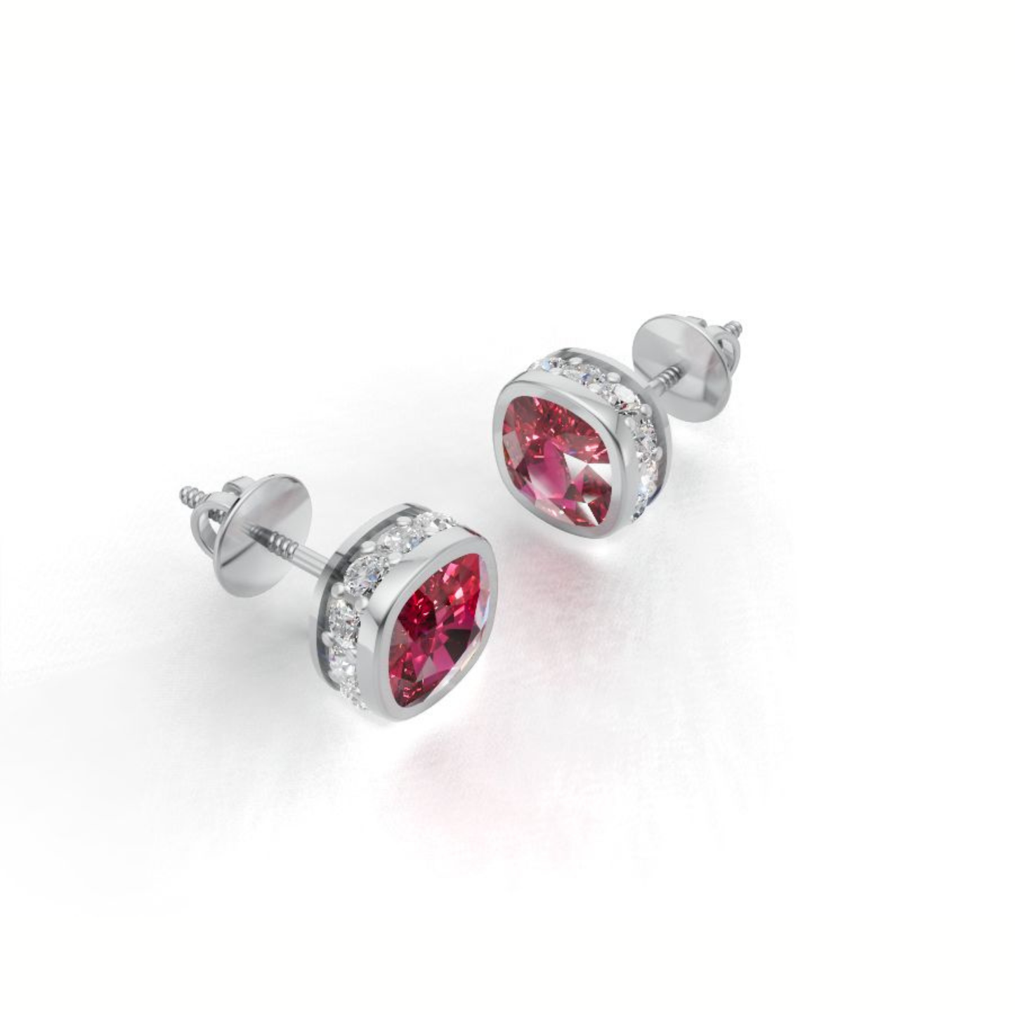 Too Red, Too Pretty, Too Dangerous | Natural Ruby & White Gold Earrings in 9K/14K/18K by Avarta Jewellery