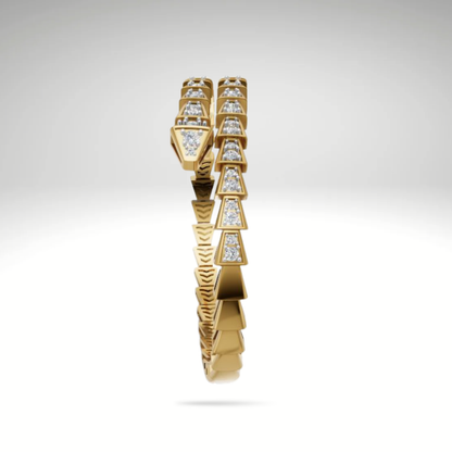 Serpenti Lab Grown Diamond Bracelet 14K 18K Solid Gold Flexible Snake Bracelet Luxury Diamond Bangle Fine Jewelry Gift for Her