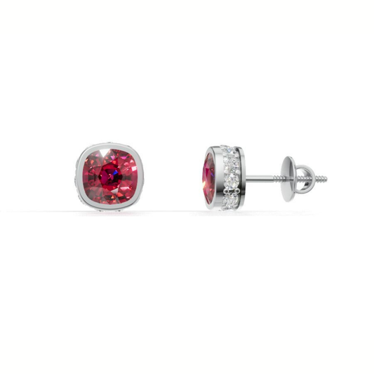 Too Red, Too Pretty, Too Dangerous | Natural Ruby & White Gold Earrings in 9K/14K/18K by Avarta Jewellery