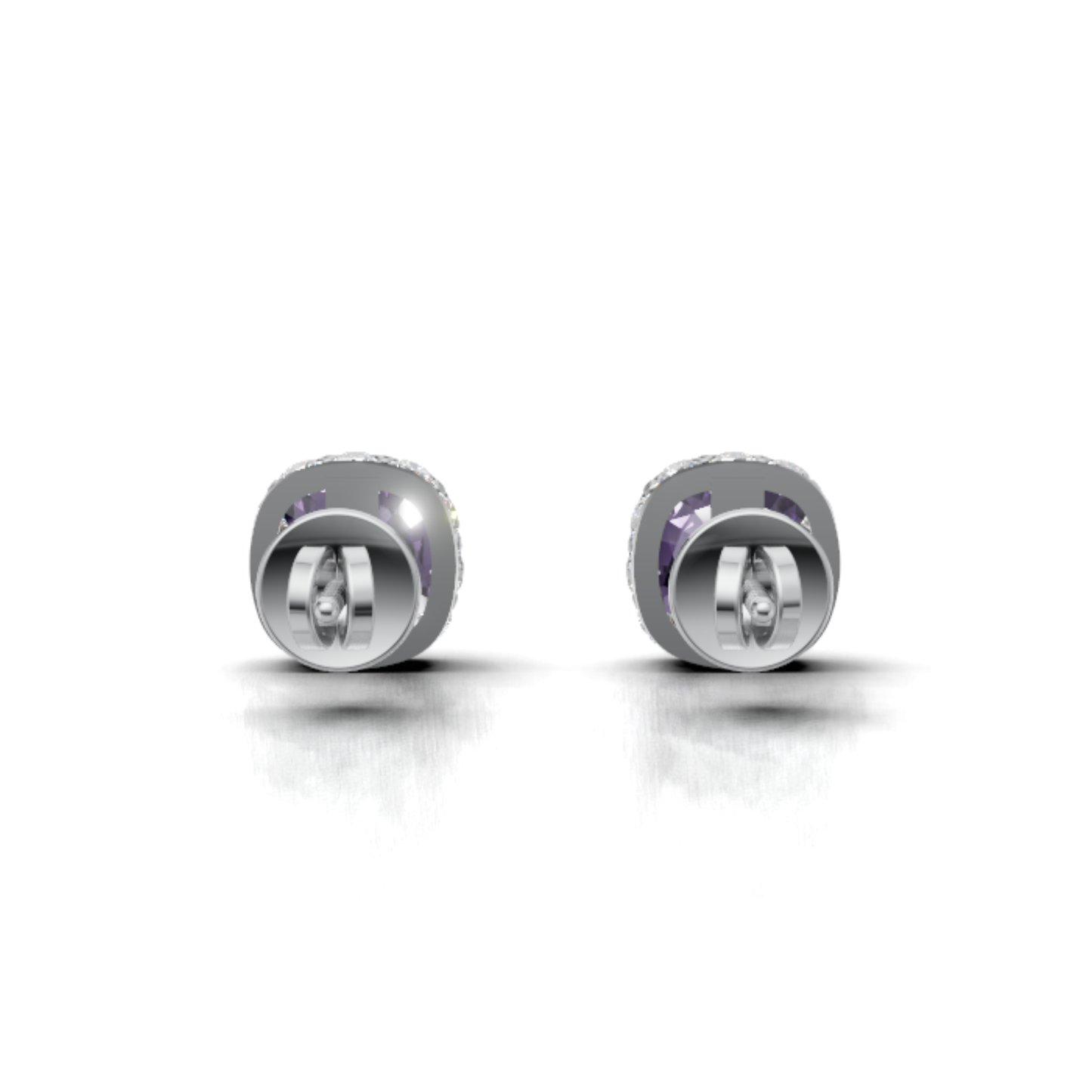 Unisex Natural Amethyst & Moissanite Halo Stud Earrings, 925 Sterling Silver Cushion Cut Bold Purple Gemstone Jewelry