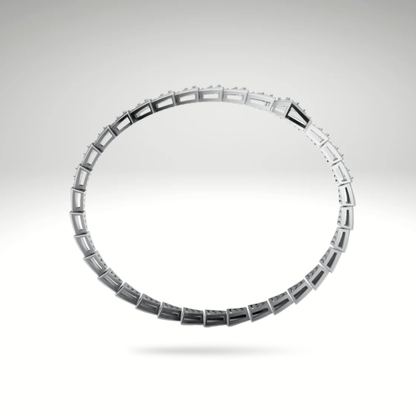 Serpenti Lab Grown & Moissanite Diamond Bracelet Sterling Silver Flexible Snake Bangle Luxury Diamond Bracelet Fine Jewelry Gift for Her