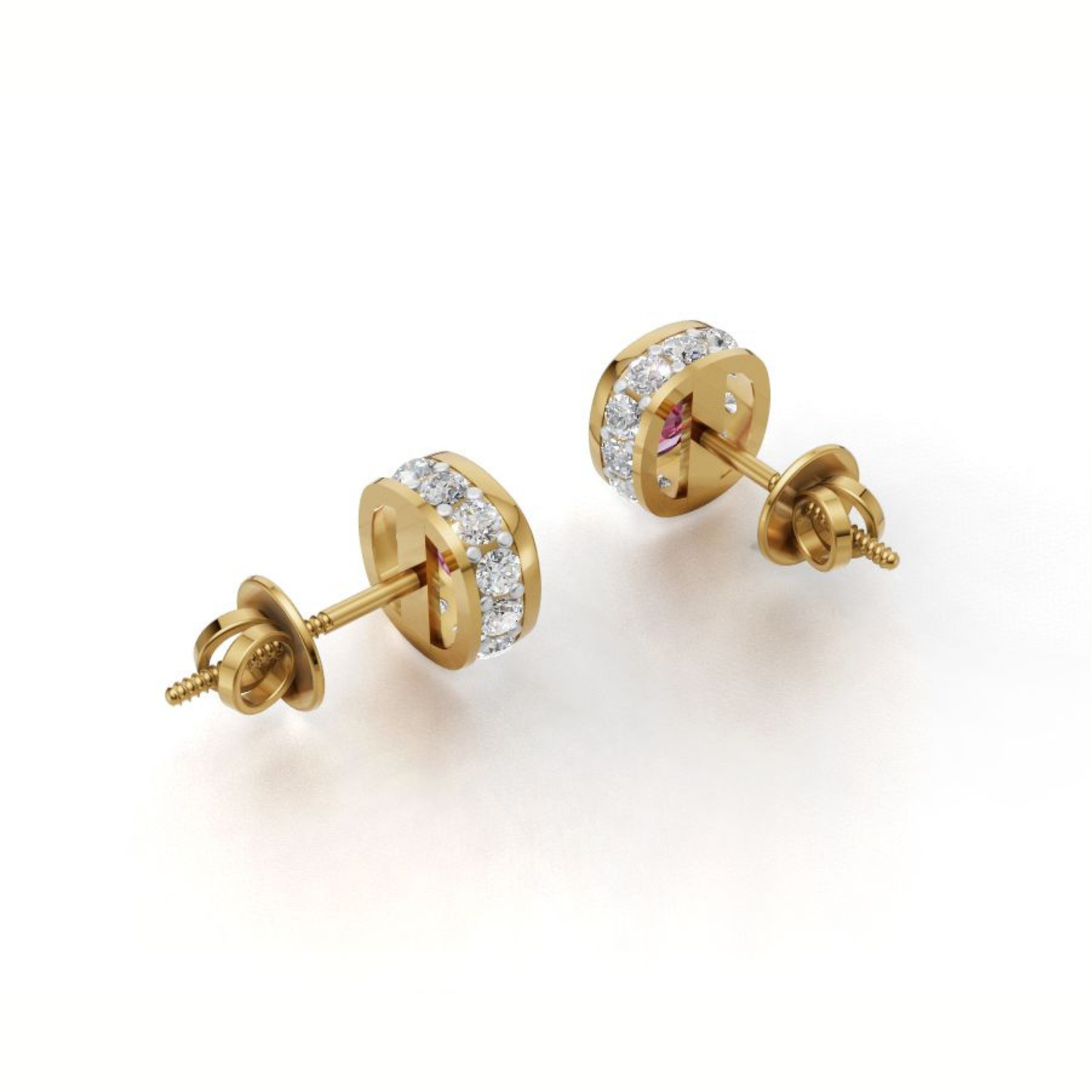 Warning: These Natural Ruby Studs May Cause Sudden Confidence & Compliments | Yellow Gold Earrings in 9K/14K/18K