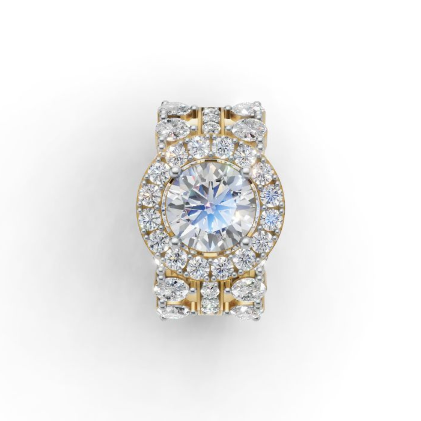 14K/18K Yellow Gold Lab Diamond Halo Ring | Luxury Engagement Ring | Wedding Gift for Her