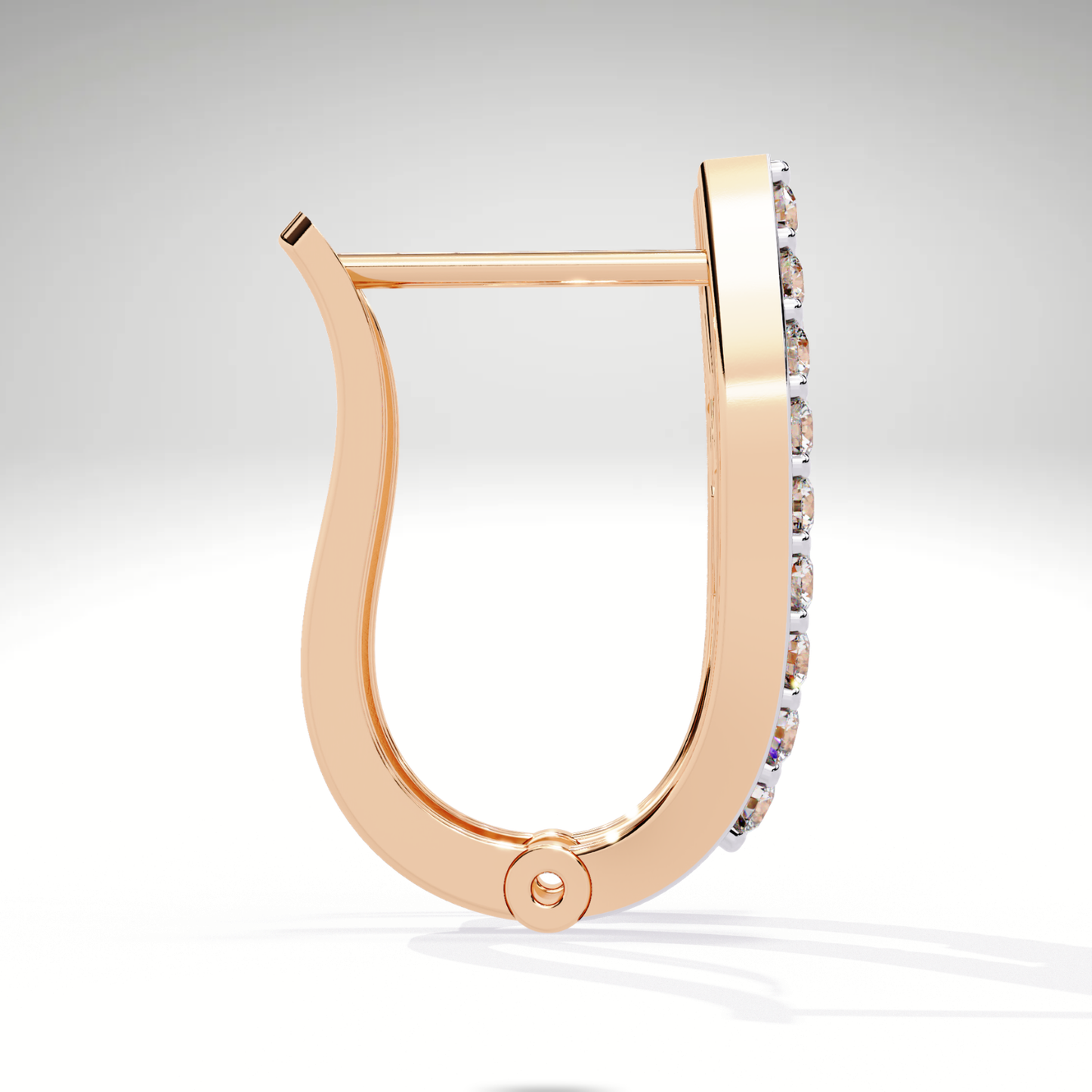 Two Tone Diamond Orbit Hoop Earrings | Luxe Earrings in 9K-14K-18K Gold