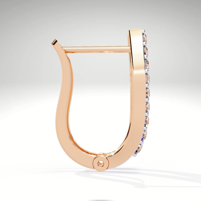Two Tone Diamond Orbit Hoop Earrings | Luxe Earrings in 9K-14K-18K Gold