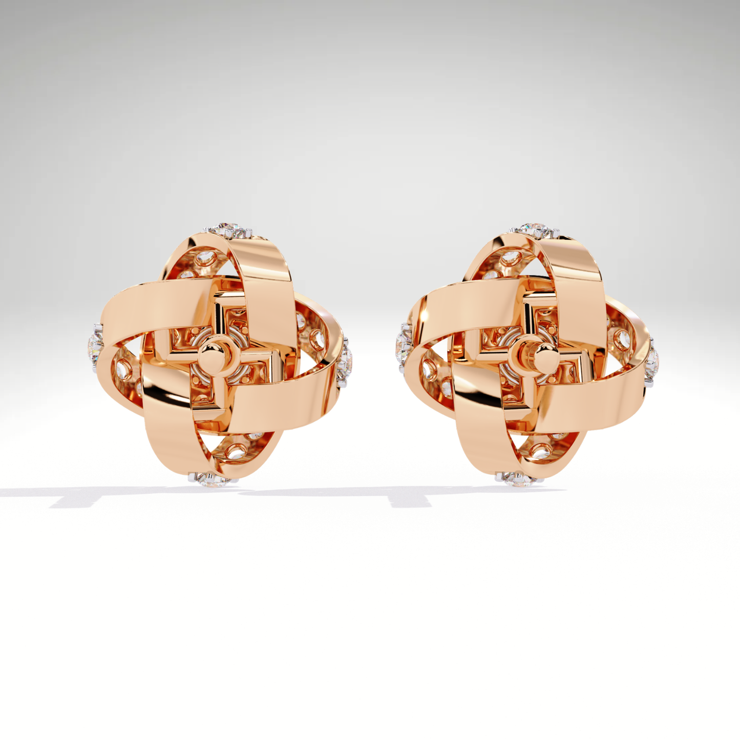 9K-14K-18K Gold Knot Stud Earrings | Pavé Love Knot Studs | Handmade Earrings for Ladies & Teens