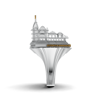Ayodhya Ram Mandir Inspired Temple Ring, Spiritual Heritage Statement Ring, Gold Plated Devotional Ring, Unique Gift for Hindu Men and Women