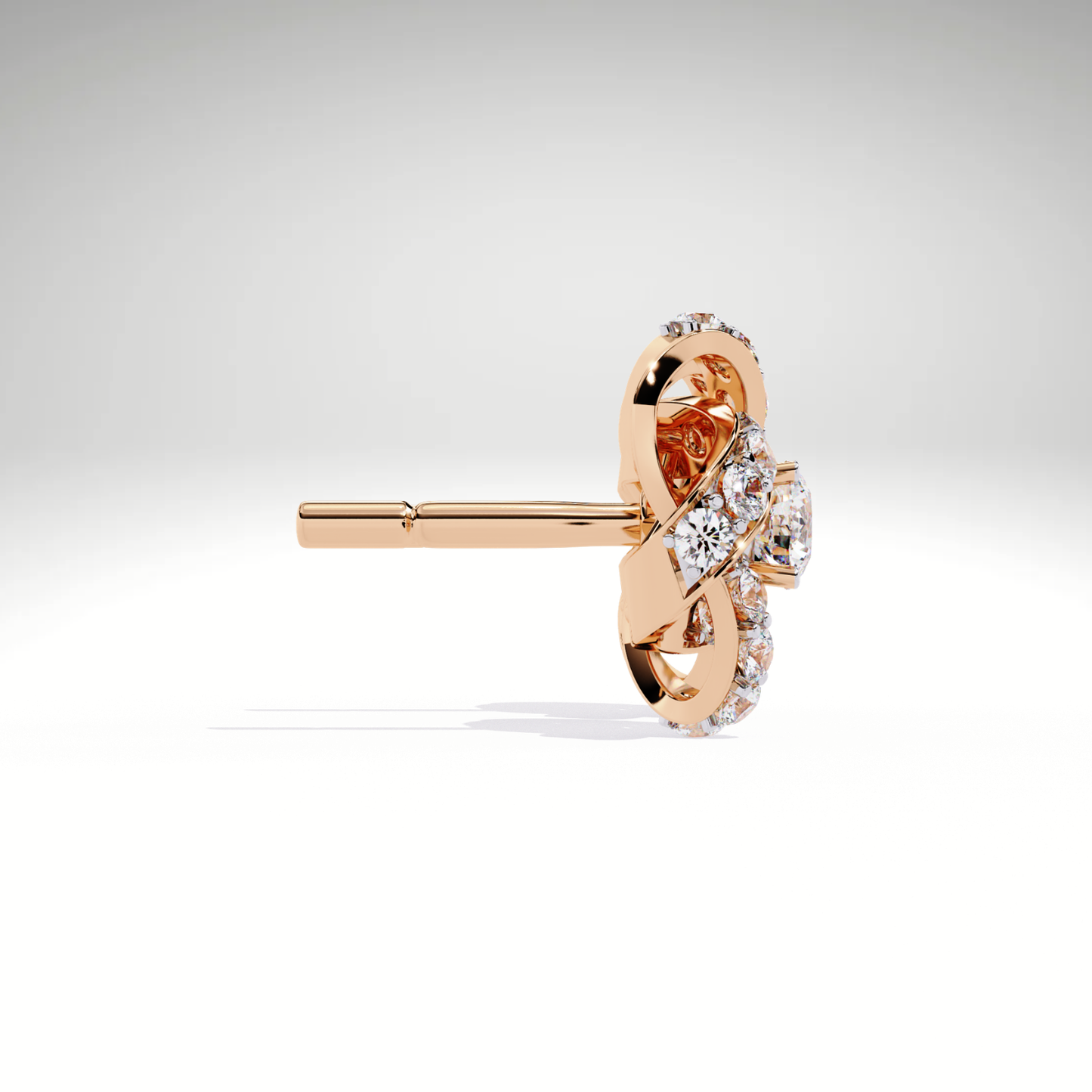 9K-14K-18K Gold Knot Stud Earrings | Pavé Love Knot Studs | Handmade Earrings for Ladies & Teens