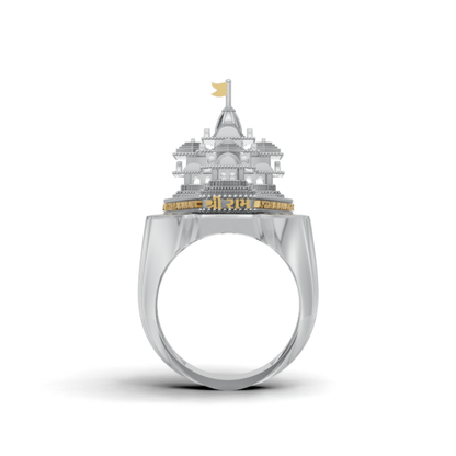 Ayodhya Ram Mandir Inspired Temple Ring, Spiritual Heritage Statement Ring, Gold Plated Devotional Ring, Unique Gift for Hindu Men and Women
